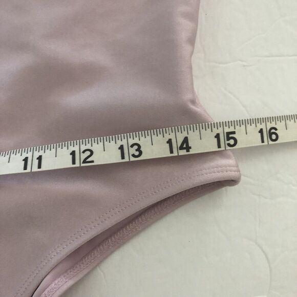 Get Salty One Piece Swimsuit NEW FOREVER 21 UPF 50+ Medium Pink Silver Mesh - Picture 6 of 8